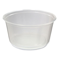 Fabri-Kal Microwavable Deli Containers, 12 oz, 4.6 Diameter x 2.3 h, Clear, Plastic, 500/Carton