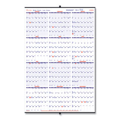 Rediform Office Products Yearly Wall Calendar, 24 x 36, White/Blue Sheets, 12-Month (Jan to Dec): 2024