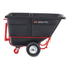 Rubbermaid BRUTE Rotomolded Towable Tilt Truck, 1.5 cu yd, 2,100 lb Capacity, Plastic, Black