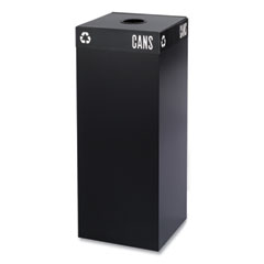 SAFCO Products Public Square Recycling Receptacles, Can Recycling, 37 gal, Steel, Black