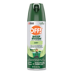 SC Johnson Deep Woods Dry Insect Repellent, 4 oz Aerosol Spray, Neutral, 12/Carton