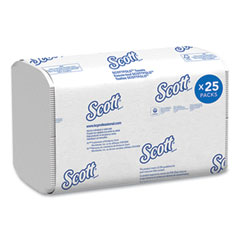 Kimberly Clark Pro Scottfold Towels, 1-Ply, 9.4 x 12.4, White, 175 Towels/Pack, 25 Packs/Carton