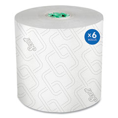 Kimberly Clark Pro Hard Roll Paper Towels with Elevated Scott Design for Scott Pro Dispenser, Green Core Only, 1-Ply, 1,150 ft, 6 Rolls/CT