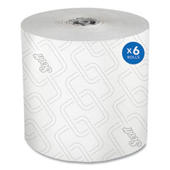 Kimberly Clark Pro Hard Roll Paper Towels with Elevated Scott Design for Scott Pro Dispenser, Gray Core Only, 1-Ply, 1,150 ft, 6 Rolls/CT