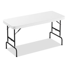 Alera adjustable height plastic folding table, rectangular, 72w x 29.63d x 29.25 to 37.13h, white