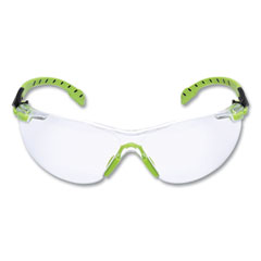 3M Solus 1000-Series Safety Glasses, Black/Green Plastic Frame, Clear Polycarbonate Lens