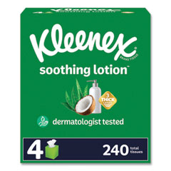 Kimberly Clark Lotion Facial Tissue, 3-Ply, White, 60 Sheets/Box, 4 Boxes/Pack, 8 Packs/Carton