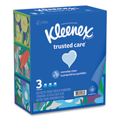 Kimberly Clark Trusted Care Facial Tissue, 2-Ply, White, 160 Sheets/Box, 3 Boxes/Pack, 12 Packs/Carton