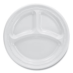 Dart Plastic Plates, 3-Compartment, 9
