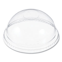 Dart Plastic Dome Lid, No-Hole, Fits 9 Oz To 22 Oz Cups, Clear, 100/sleeve, 10 Sleeves/carton