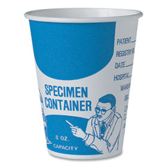 Dart Paper Specimen Cups, 8 Oz, Blue/white, 50/sleeve, 20 Sleeves/carton