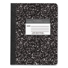 Roaring Spring Paper Products Hardcover Composition Book, Quadrille 5 sq/in Rule, Black Marble Cover, (80) 9.75 x 7.5 Sheet, 48/CT, Ships in 4-6 Bus Days