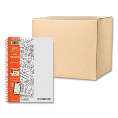 Roaring Spring Paper Products Whitelines Notebook, Dot Rule (5 mm), Gray/Orange Cover, (70) 8.25 x 5.75 Sheets, 12/Carton , Ships in 4-6 Business Days