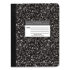 Roaring Spring Paper Products Hardcover Marble Composition Book, Wide/Legal Rule, Black Marble Cover, (50) 9.75 x 7.5 Sheet, 48/CT, Ships in 4-6 Bus Days