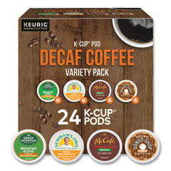 Keurig Decaf Variety Coffee K-Cups, Assorted Flavors, 0.38 oz K-Cup, 24/Box