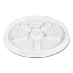 Dart Vented Plastic Hot Cup Lids, 10 Oz Cups, White, 1,000/carton