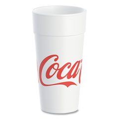 Dart Coca-Cola Foam Cups, 24 Oz, White/red, 20/bag, 25 Bags/carton