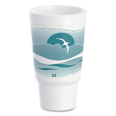 Dart Horizon Hot/cold Foam Drinking Cups, 32 Oz, Teal/white, 16/bag, 25 Bags/carton