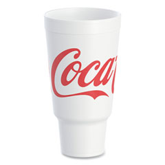 Dart Coca-Cola Foam Cups, 44 Oz, White/red, 20/bag, 15 Bags/carton