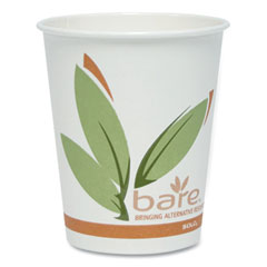 Dart Bare Eco-Forward Recycled Content PCF Paper Hot Cups, ProPlanet Seal, 10 oz, Green/White/Beige, 1,000/Carton