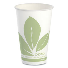 Dart Bare Eco-Forward Paper Cold Cups, ProPlanet Seal, 12 oz, Green/White, 100/Sleeve, 20 Sleeves/Carton