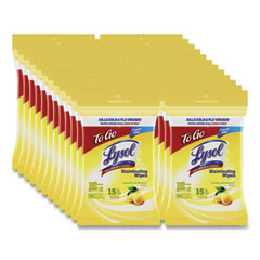 Reckitt Benckiser Disinfecting Wipes Flatpacks, 1-Ply, 6.69 x 7.87, Lemon and Lime Blossom, White, 15 Wipes/Flat Pack, 24 Flat Packs/Carton