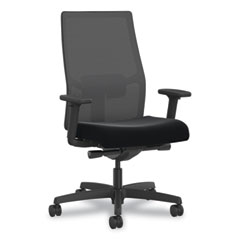 Hon Company Ignition 2.0 4-Way Stretch Mid-Back Mesh Task Chair, Gray Adjustable Lumbar Support, Black, Ships in 7-10 Business Days