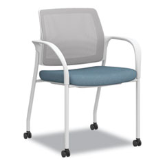 Hon Company Ignition Series Mesh Back Mobile Stacking Chair, Fabric Seat, 25 x 21.75 x 33.5, Carolina/Fog/White, Ships in 7-10 Bus Days
