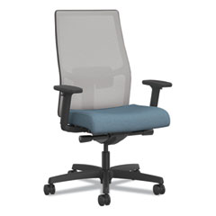 Hon Company Ignition 2.0 4-Way Stretch Mid-Back Task Chair, Black Adjustable Lumbar Support, Carolina/Fog/Black, Ships in 7-10 Bus Days