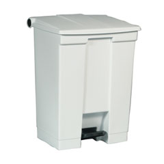 Rubbermaid Legacy Step-On Receptacle, 18 gal, Plastic, White