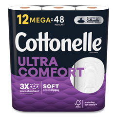 Kimberly Clark Ultra ComfortCare Toilet Paper, Soft Tissue, Mega Rolls, Septic Safe, 2-Ply, White, 284/Roll, 12 Rolls/Pack, 48 Rolls/Carton