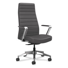 Hon Company Cofi Executive High Back Chair, Supports up to 300 lb, Graphite Seat/Back, Polished Aluminum Base,Ships in 7-10 Business Days