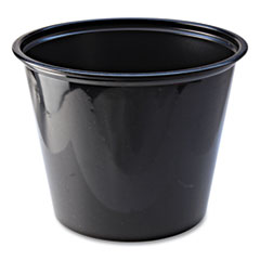 Fabri-Kal Portion Cups, 5.5 oz, Black, 125/Sleeve, 20 Sleeves/Carton