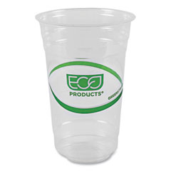 Eco-Products, Inc. Greenstripe Renewable And Compostable Cold Cups, 20 Oz, Clear, 50/pack, 20 Packs/carton
