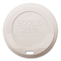 Eco-Products, Inc. Ecolid 25% Recycled Content Hot Cup Lid, White, Fits 8 Oz Hot Cups, 100/pack, 10 Packs/carton