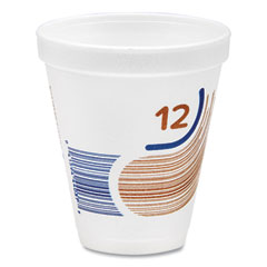 Dart Breeze Hot/Cold Insulated Foam Drinking Cups, 12 oz, Brown/White/Blue, 1,000/Carton