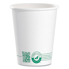 Dart Compostable Paper Hot Cups, ProPlanet Seal, 10 oz, White/Green, 1,000/Carton