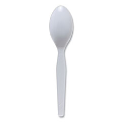 Boardwalk Mediumweight Polystyrene Cutlery, Teaspoon, White, 10 Boxes Of 100/carton