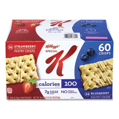 Kellogg's Special K Pastry Crisps, (36) Strawberry; (24) Blueberry, 0.88 oz, 2/Pouch, 30 Pouches/Carton, Ships in 1-3 Business Days