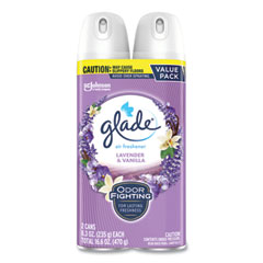 SC Johnson Air Freshener, Lavender & Vanilla, Scent, 8.3 oz Aerosol Spray, 2/Pack, 3 Packs/Carton