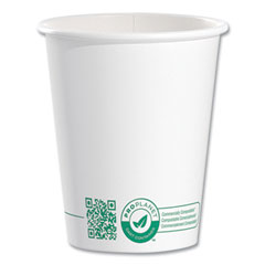 Dart Compostable Paper Hot Cups, ProPlanet Seal, 10 oz, White/Green, 50/Pack