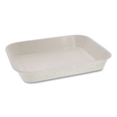 Pactiv Evergreen Corporation Pressware Classic Stoneware Dual-Ovenable Paperboard Tray, 45 oz Capacity, 9.97 x 7.47 x 1.5, White with Brown Specks, 250/CT