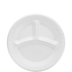 Dart Quiet Classic Laminated Foam Dinnerware, 3 Compartment Plate, 9