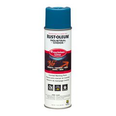 Rust-Oleum Industrial Choice M1800 System Water-Based Precision Line Marking Paint, Flat APWA Caution Blue, 17 oz Aerosol Can, 12/Carton