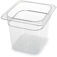 CFS Brands StorPlus Polycarbonate Food Pan, 2.5 qt, 6.38 x 6.75 x 6, Clear, Plastic