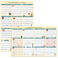 House Of Doolittle Recycled Academic Seasonal Laminated Wall Calendar, Illustrated Seasons, 24 x 37, 12-Month (July to June), 2024 to 2025