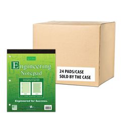 Roaring Spring Paper Products Covered Engineering Pad, 5 sq/in Quadrille Rule, 80 Green 8.5 x 11 Sheets, 24/Carton, Ships in 4-6 Business Days