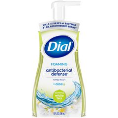 Dial Professional Antibacterial Foaming Hand Wash, Soothing White Tea, 10 oz Pump Bottle, 8/Carton