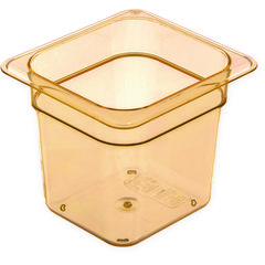 CFS Brands StorPlus High Heat Food Pan, 2.5 qt, 6.38 x 6.75 x 6, Amber, Plastic