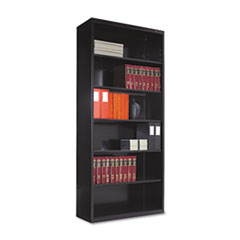 Tennsco Metal Bookcase, Six-Shelf, 34.5w x 13.5d x 78h, Black
